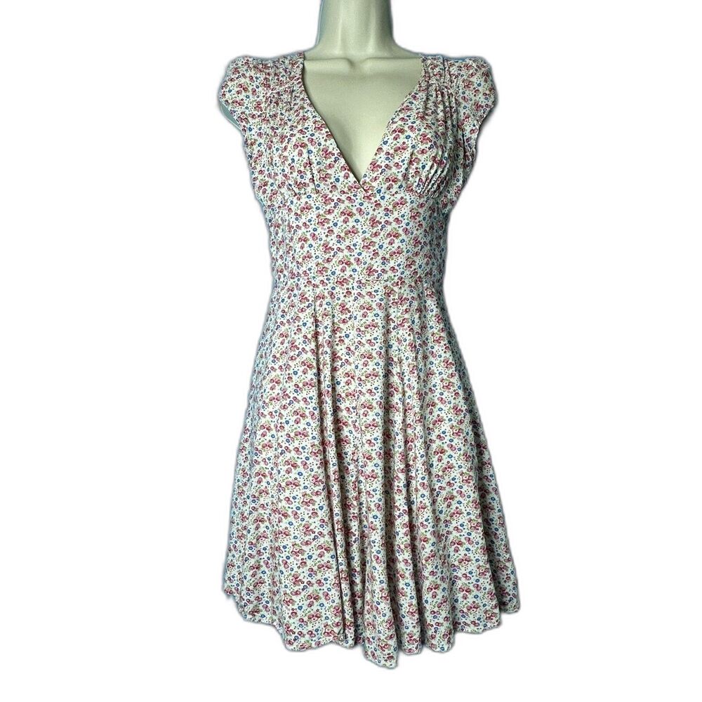 Denim & Supply Ralph Lauren Babydoll Floral Open Back V Neck Dress Women's 0